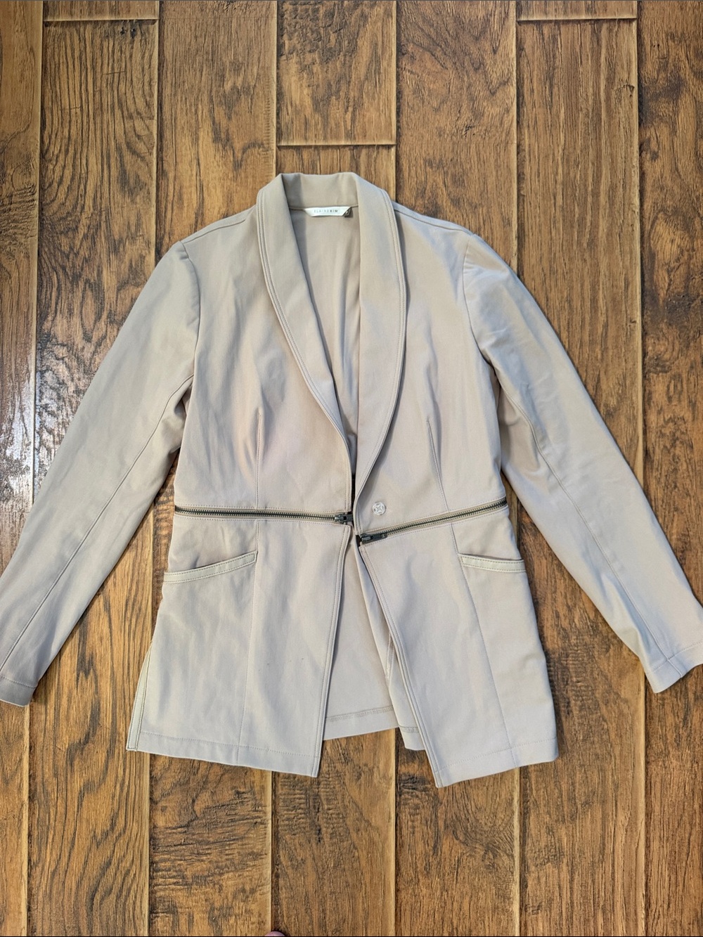 Women's Taupe Open Front Blazer Jacket
Zipper